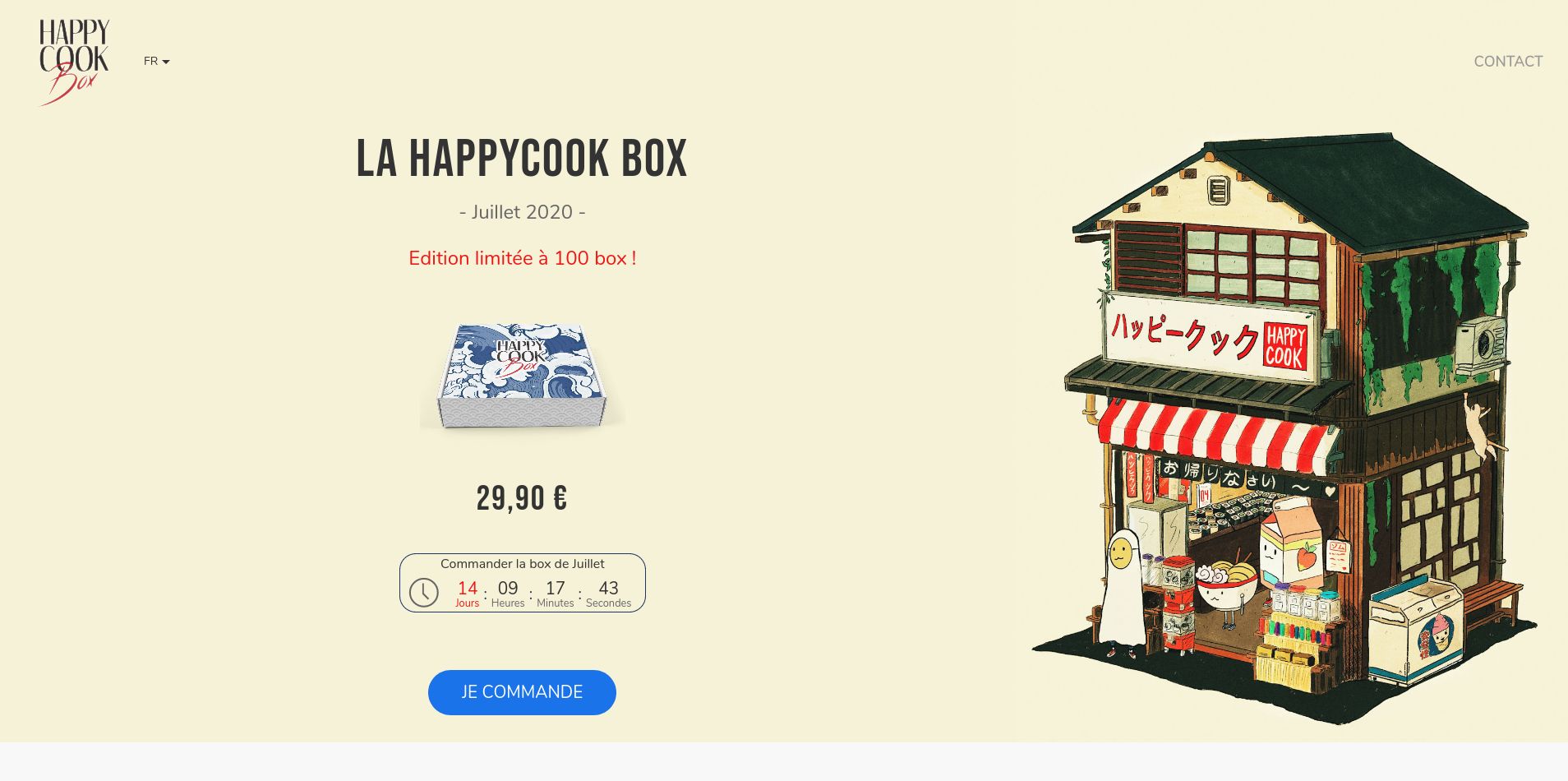 Capture d'écran du site Happycookbox